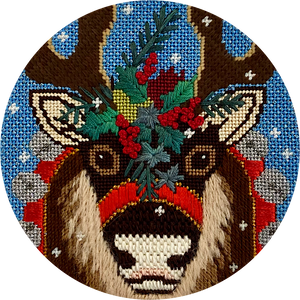 Reindeer Round Ornament - Preorder
