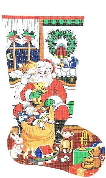 Santa with Bag Stocking