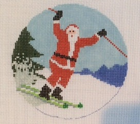 Sporty Santa Skiing